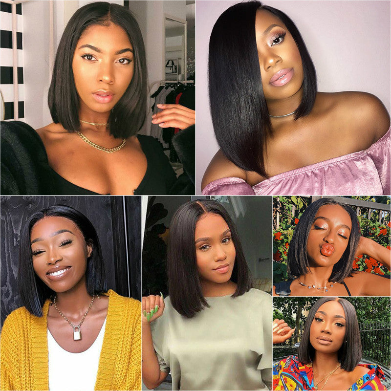 African Wig Female Short Straight Hair BOB Headgear Ladies European And American Fashion Chemical Fiber Wig Female