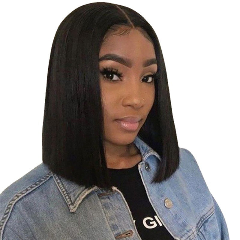 African Wig Female Short Straight Hair BOB Headgear Ladies European And American Fashion Chemical Fiber Wig Female
