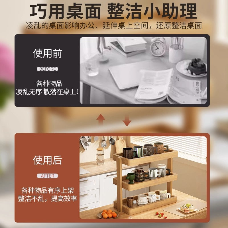 Storage Rack Desktop Multi-Layer Tea Cup Rack Home Table Cosmetics Display Rack Book Organization Storage Storage Rack